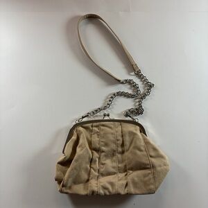 Brash Kiss Lock Clutch w/ Chain Strap & Leopard Lining